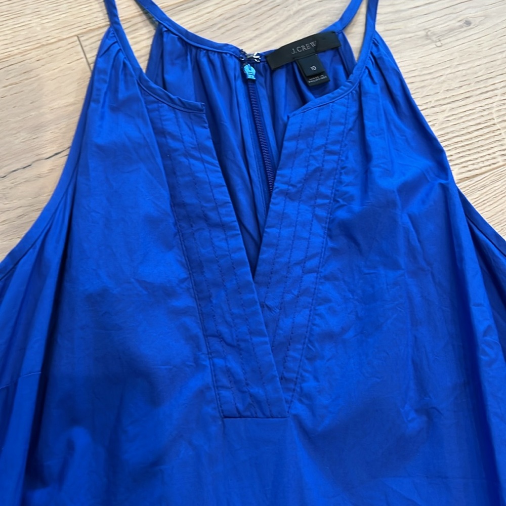 J. Crew Dress Royal Blue Size 10 Summer Lightweight Flutter Hem - Picture 4 of 9